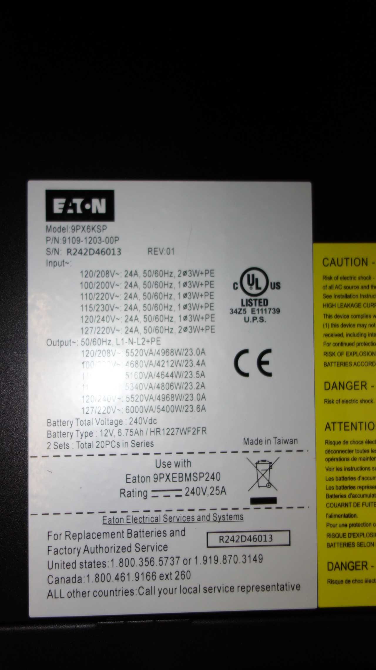 EATON 9PX6KSP 5400W 6000VA UPS - UPS