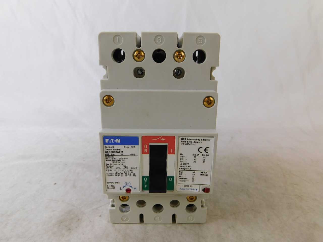 Quantity of 1x GES3040AFM MCCB/Molded Case Circuit Breakers - CIRCUIT BREAKERS