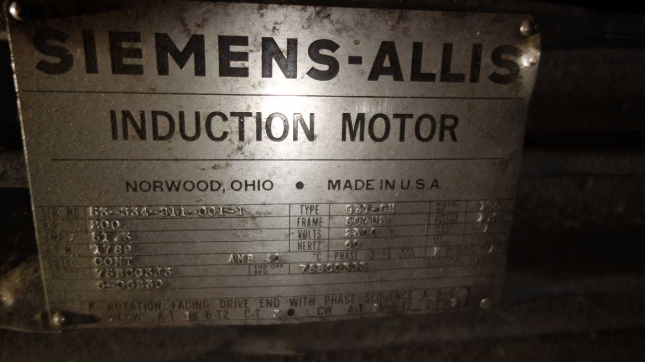 LOT OF 2 MOTORS, ALLIS CHALMERS 200HP 2300V, GE 75HP - ELECTRIC MOTORS