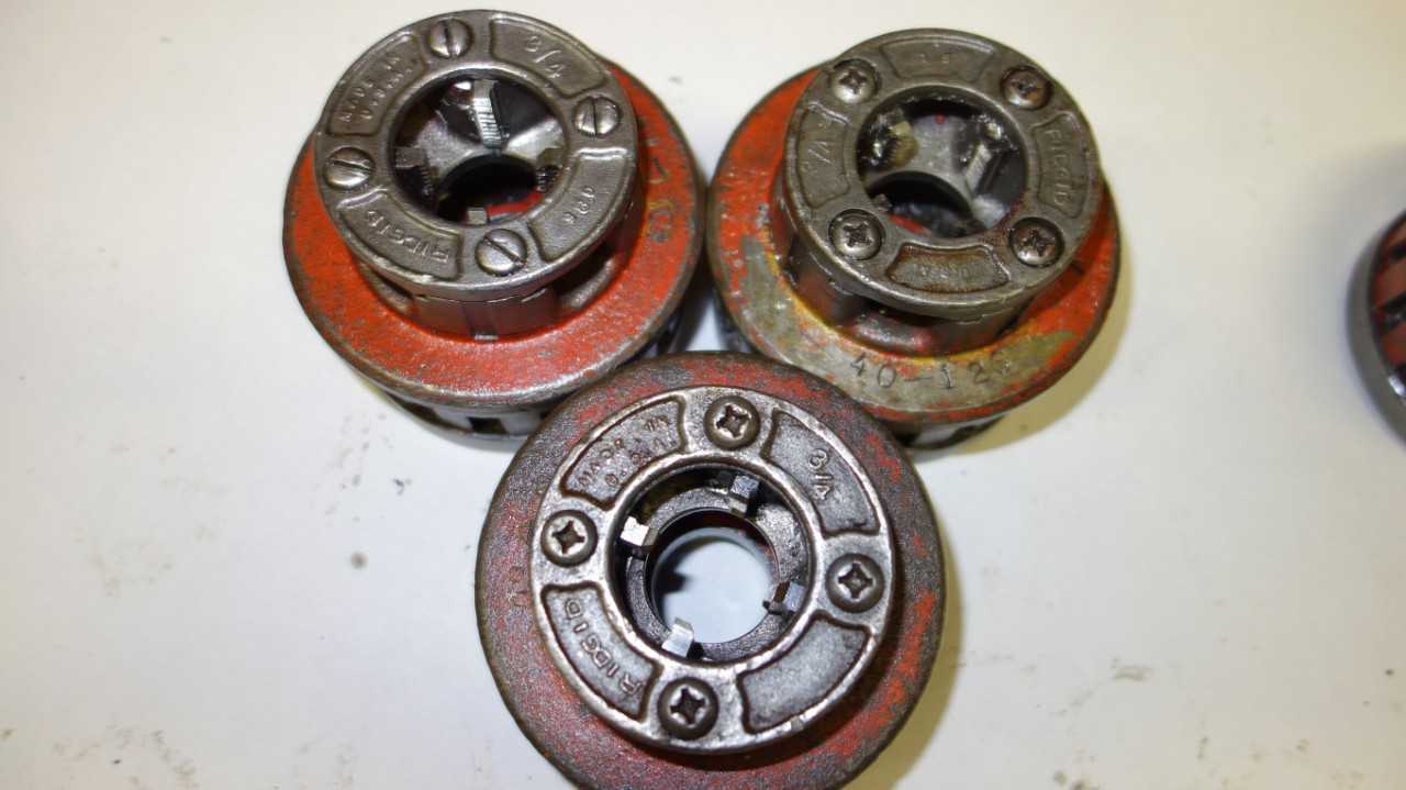LOT OF 3 RIDGID 3/4 IN DIE HEADS - ELECTRIC POWER TOOLS