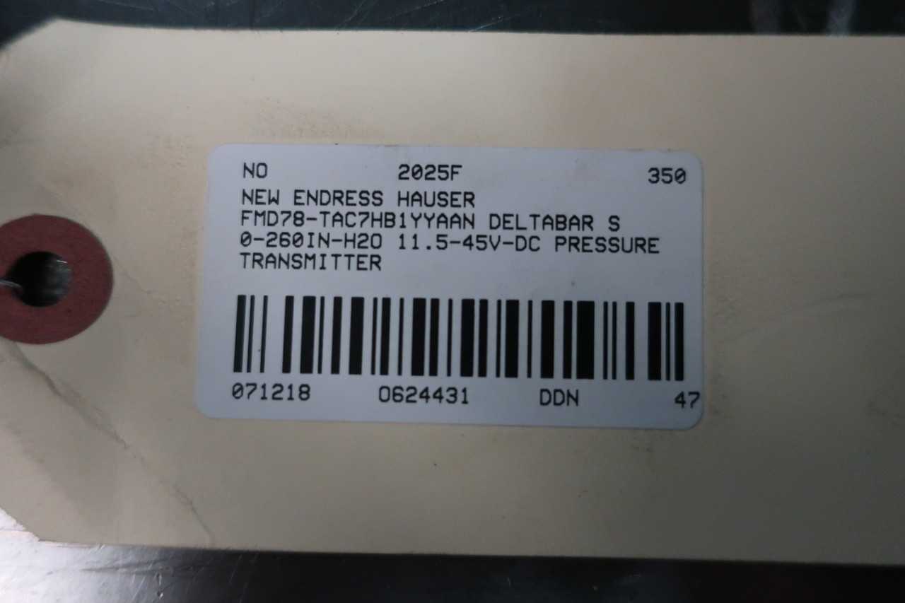 ENDRESS HAUSER FMD78 DELTABAR S PRESSURE TRANSMITTER - INSTRUMENTATION