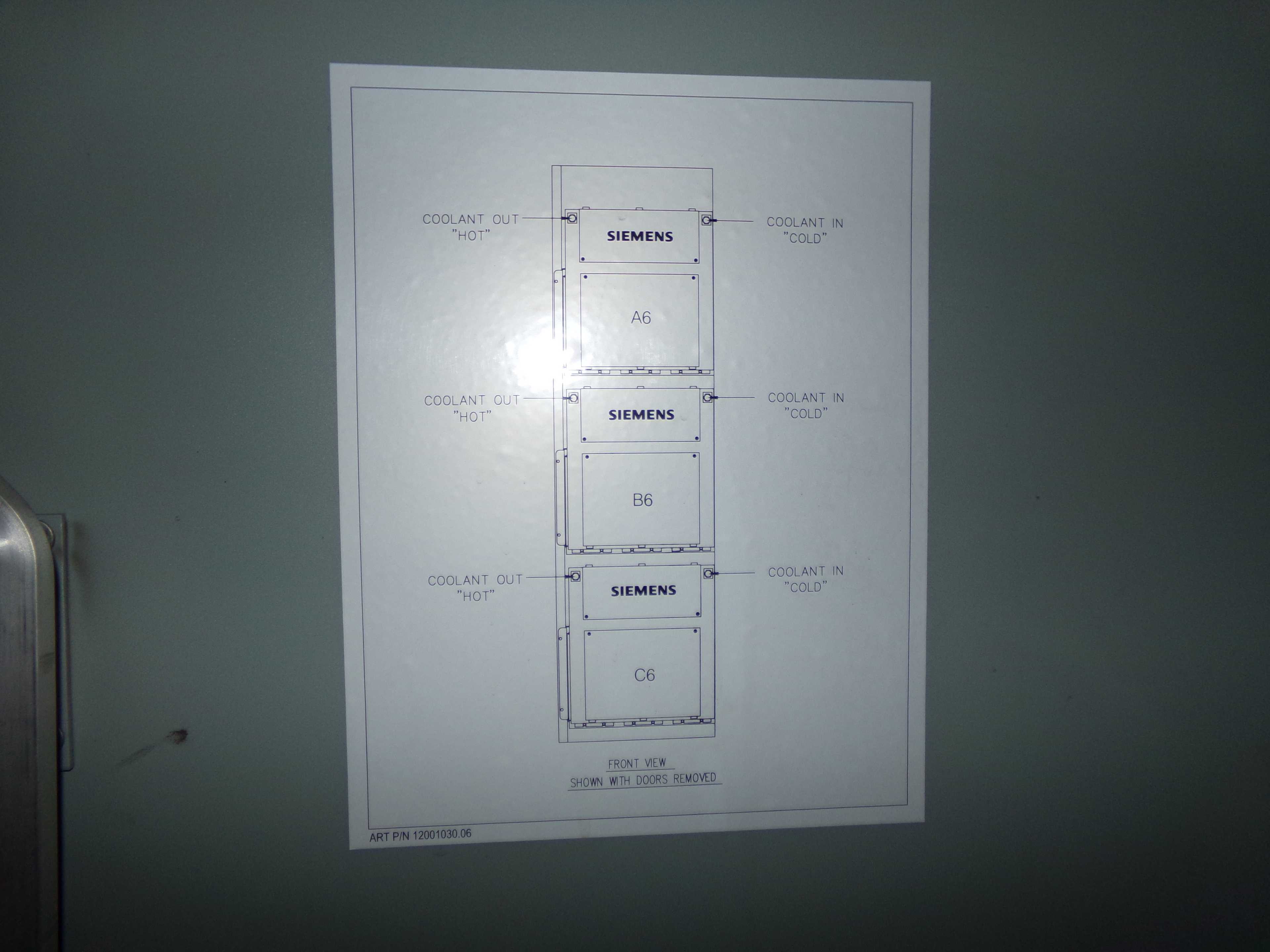 SIEMENS CELL CABINET #1S, 3 SECTIONS - ELECTRICAL COMPONENTS