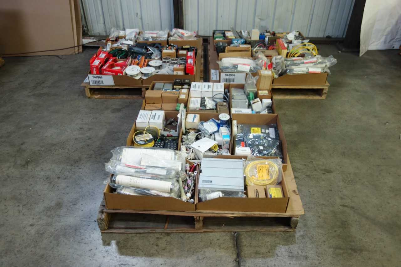 3 PALLETS OF ASSORTED ELECTRICAL CONTROLS - ELECTRICAL COMPONENTS