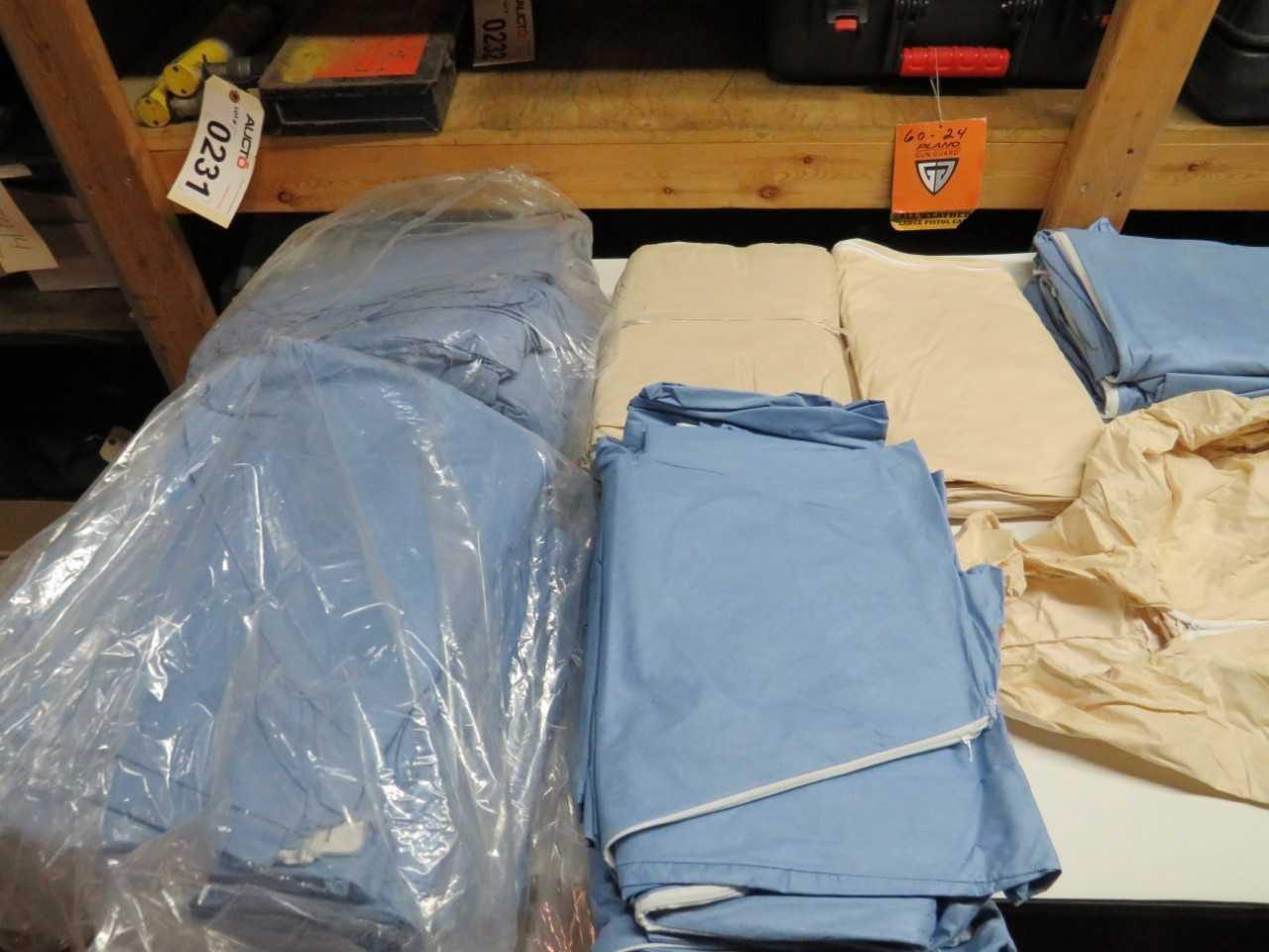 LOT OF ASSORTED DISPOSABLE HOODED COVERALLS - SAFETY EQUIPMENT