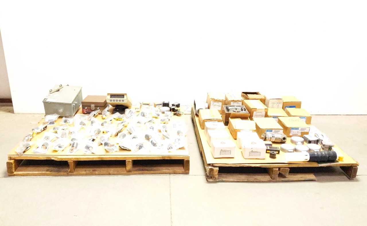 2 PALLETS OF ASSORTED ELECTRICAL PARTS - ELECTRICAL COMPONENTS