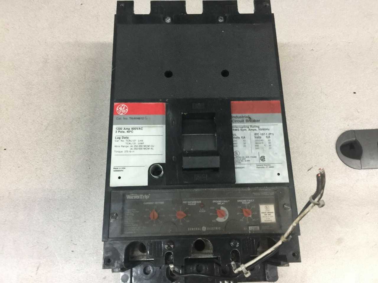 USED GE 1200 AMP 3POLE 600V BREAKER TK4V4612 - CIRCUIT BREAKERS