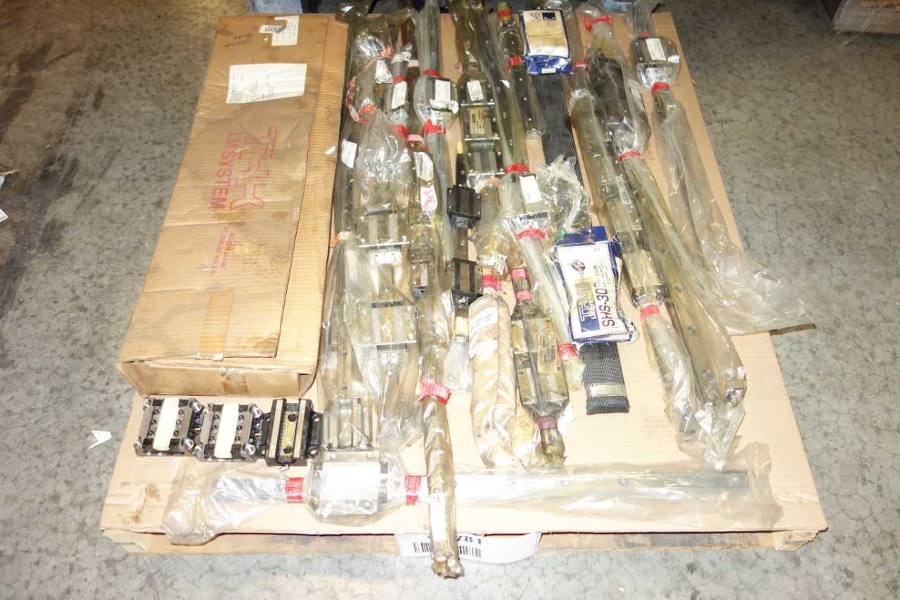 1 PALLET OF ASSORTED LINEAR BEARINGS AND RAILS - BEARINGS