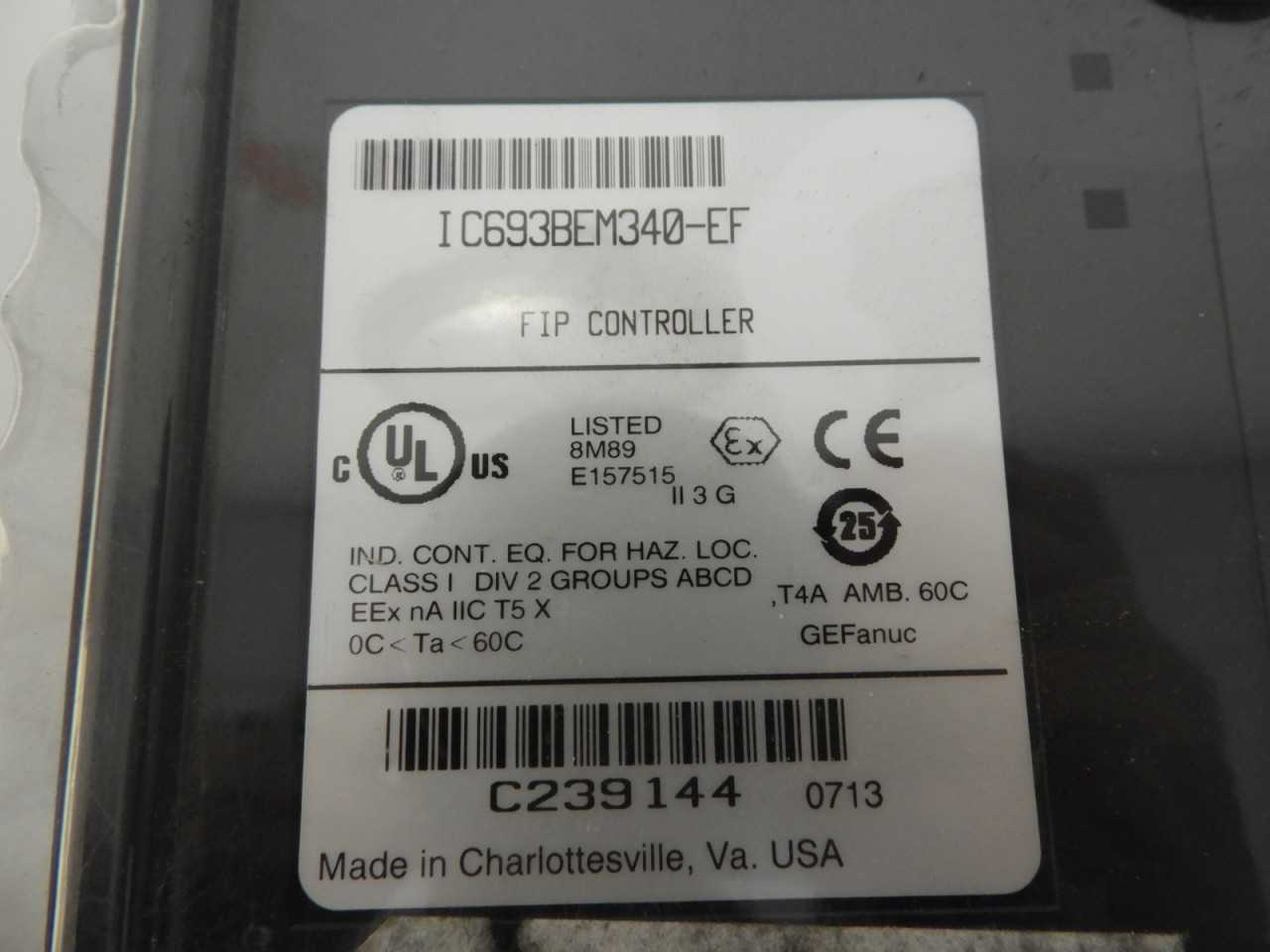 GE Fanuc IC693BEM340-EF FIP Controller (NIP) - AUTOMATION & CONTROLS