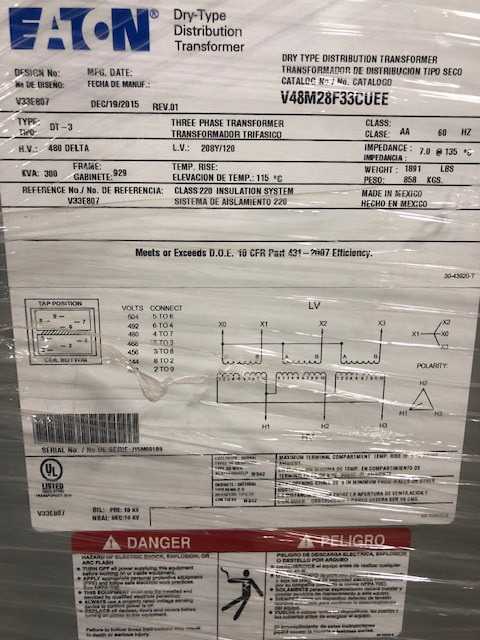 Lot of Eaton Dry Type Transformer - CONTROL TRANSFORMERS