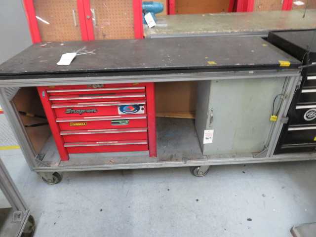 (2) Snap On Tool Boxes on Rolling Table - MISCELLANEOUS
