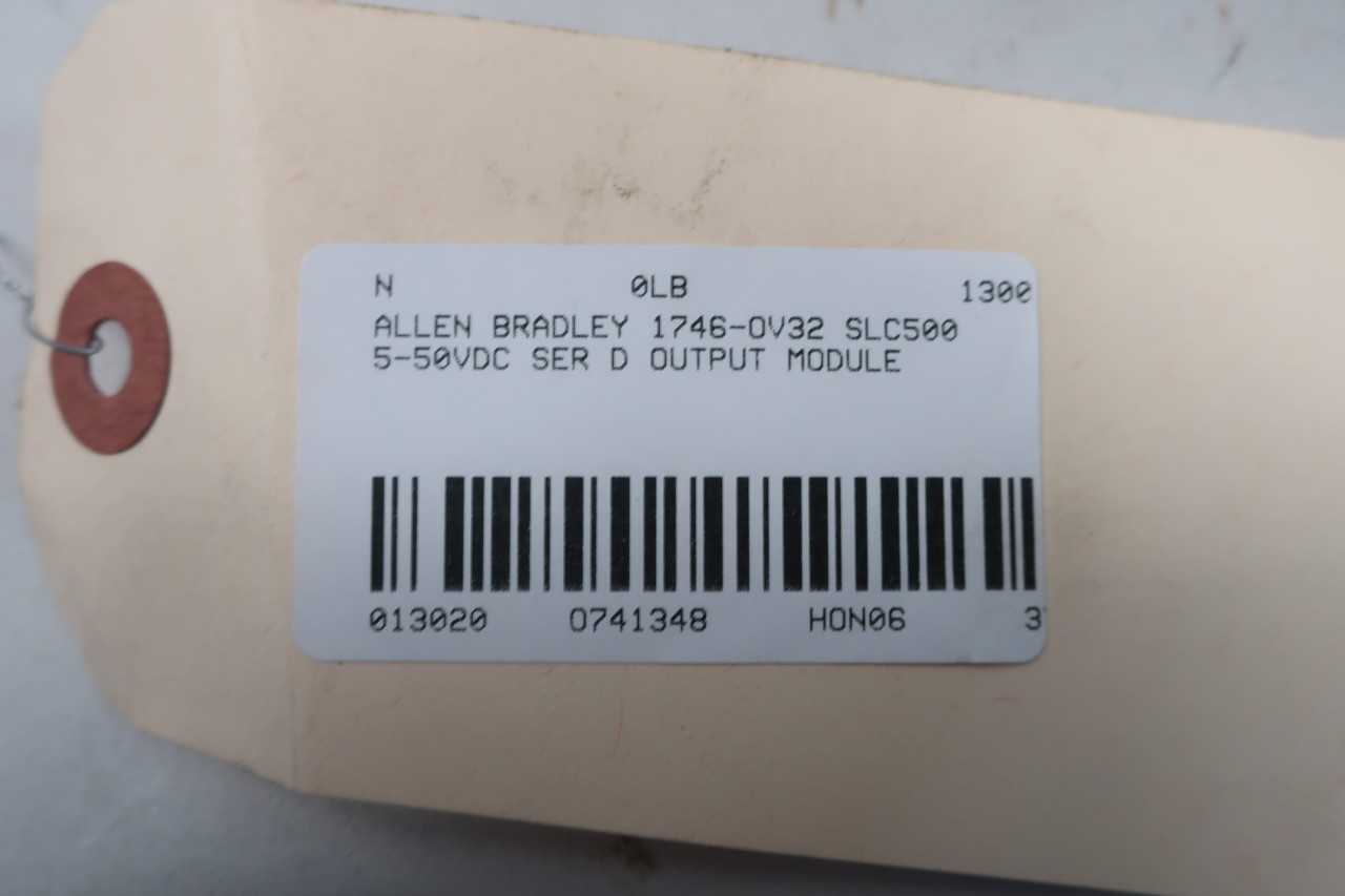 ALLEN BRADLEY 1746-OV32 SLC500 OUTPUT MODULE 5-50VDC SER D - AUTOMATION & CONTROLS