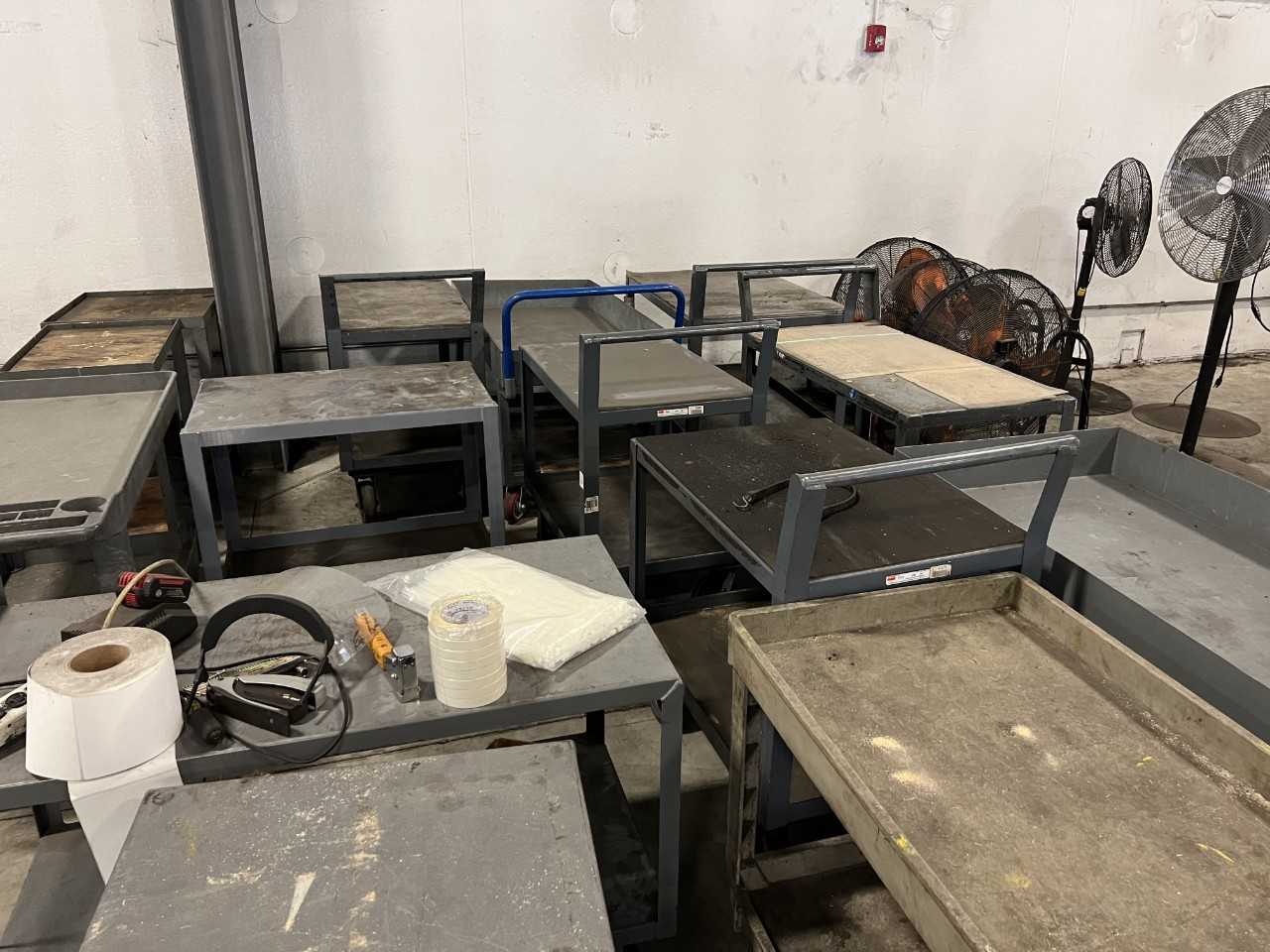 Lot of 17 utility steel carts - ROLLING CARTS