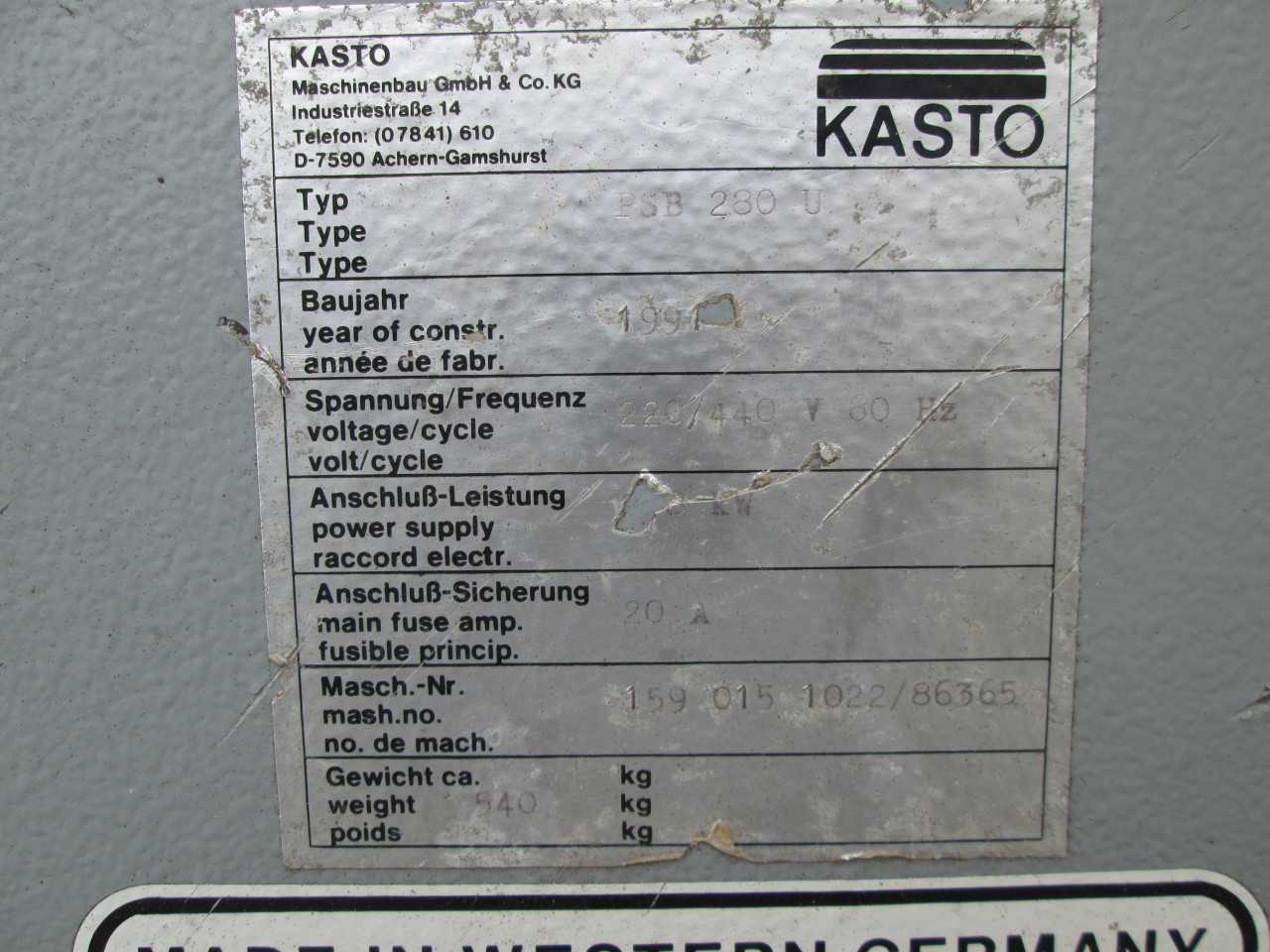 KASTO PSB 280 Uelectric Hydraulic Power Mitering Hack Saw - HACK SAW MACHINES