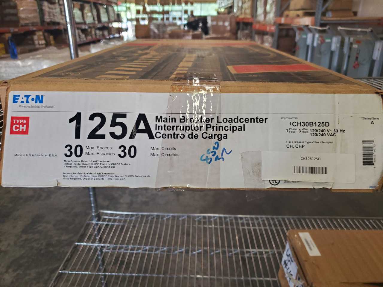 (1) Eaton CH30B125D 125A 1Ph Loadcenter 30 Circuit - CIRCUIT BREAKERS