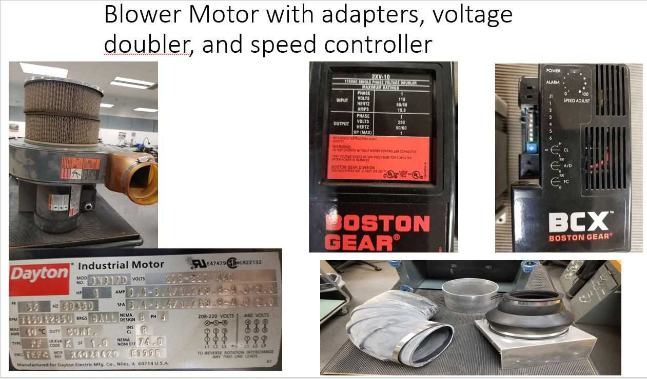 Dayton Blower Motor w/ Adapters, Voltage Doubler, and Speed Controller - BLOWER FAN