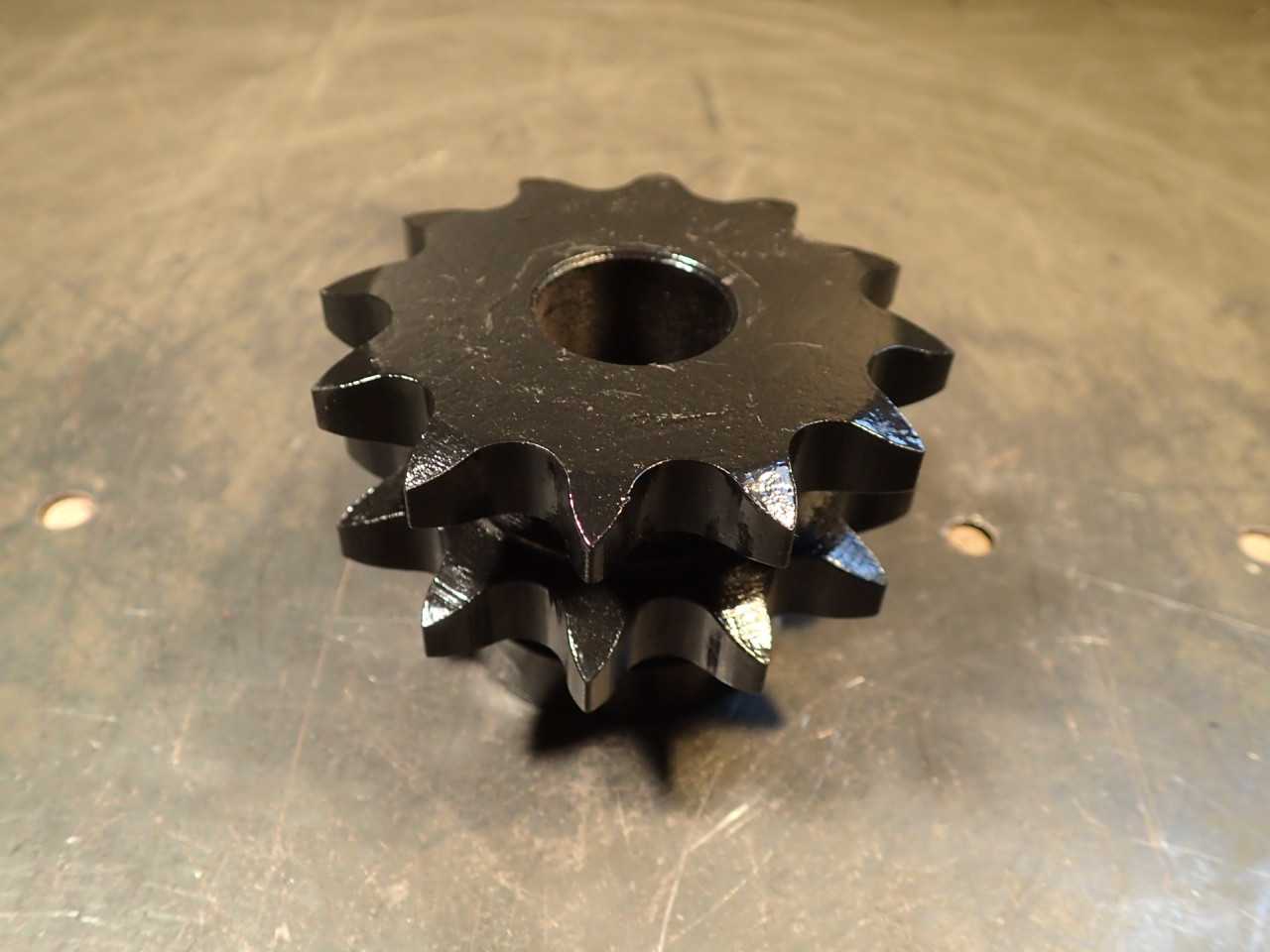 D60B12 #60 2-Strand Steel Chain Sprocket: 12-Tooth, 1" Smooth Bore New Old Stock - ROLLER CHAIN