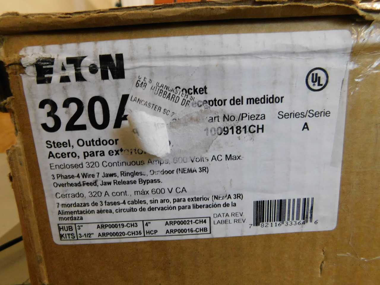 1x Eaton 1009181CH Meter Socket - INDUSTRIAL PARTS