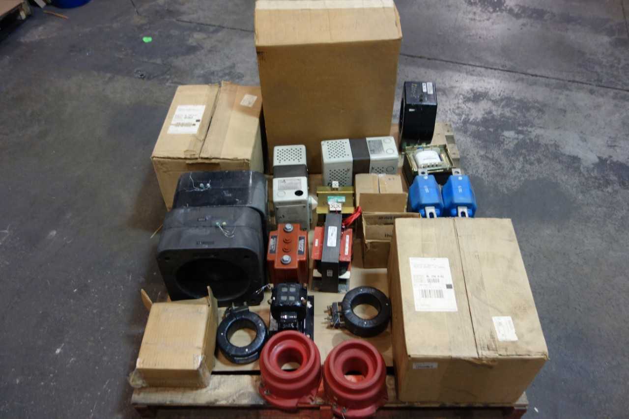 1 PALLET OF ASSORTED VOLTAGE TRANSFORMERS, CURRENT TRANSFORMERS- WESTINGHOUSE, GENERAL ELECTRIC - CONTROL TRANSFORMERS