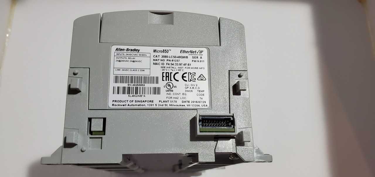 Allen Bradley Micro 850 2080-LC50-48QWB PLC - AUTOMATION & CONTROLS