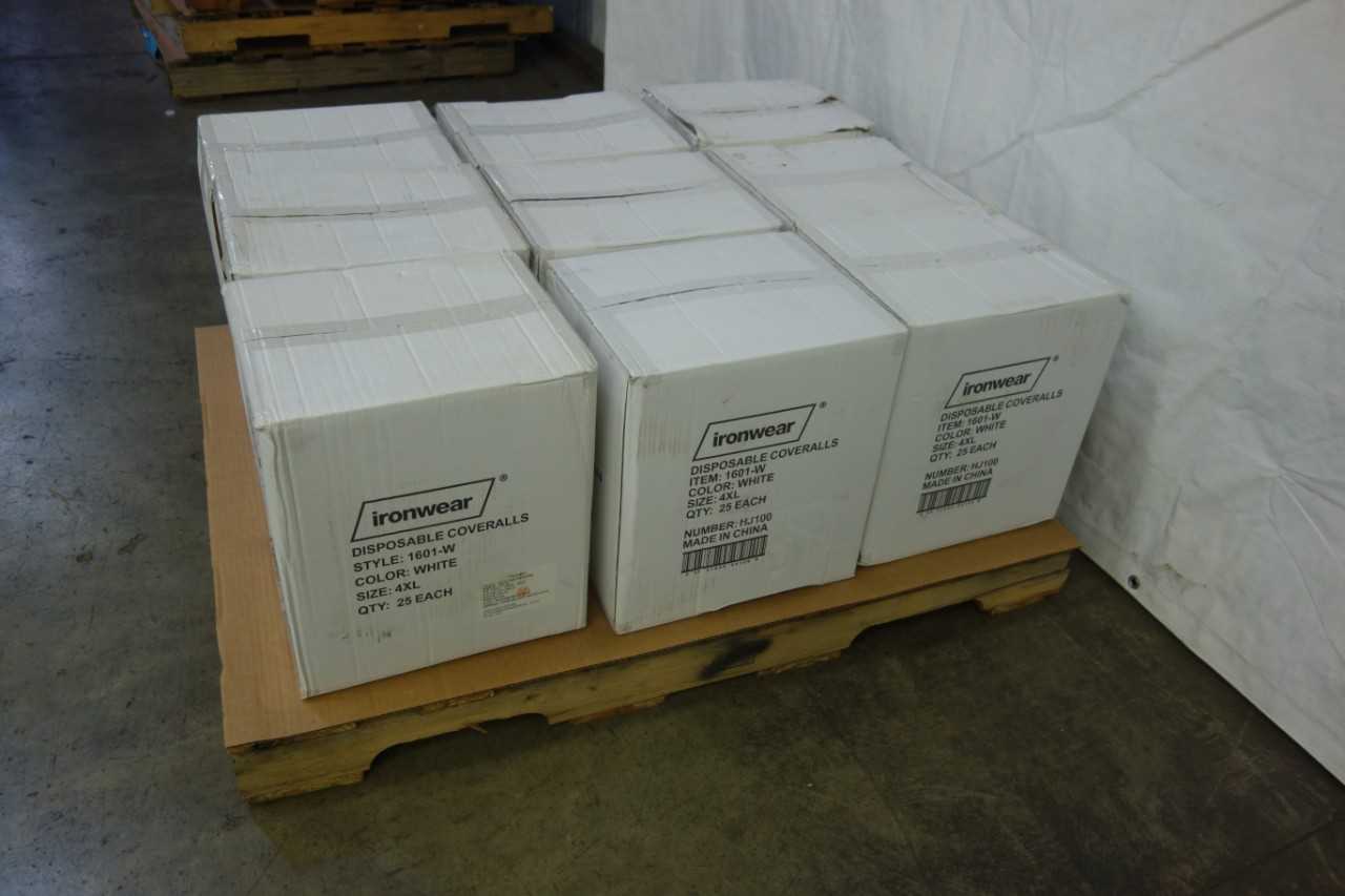 PALLET OF IRONWEAR DISPOSABLE COVERALLS, SIZE 4XL - SAFETY EQUIPMENT