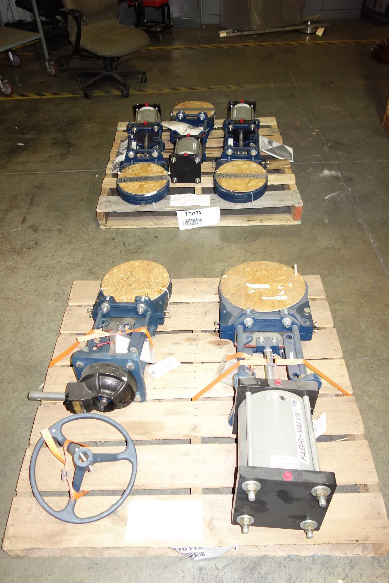 LOT OF 5 ASSORTED FABRI-VALVE FXS150ULV XS150-ULV KNIFE GATE VALVE - KNIFE GATE VALVE