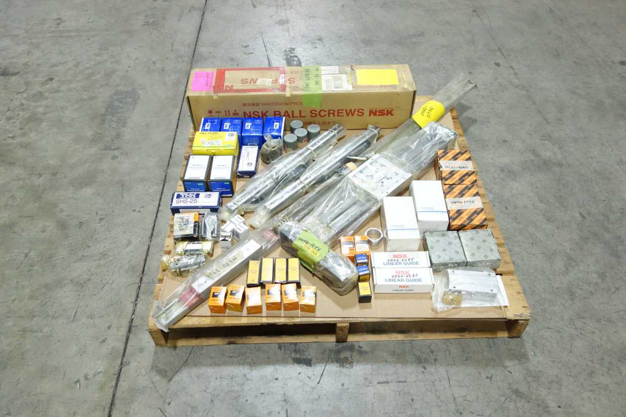 PALLET OF LINEAR BEARINGS, RAILS, GUIDES - BEARINGS