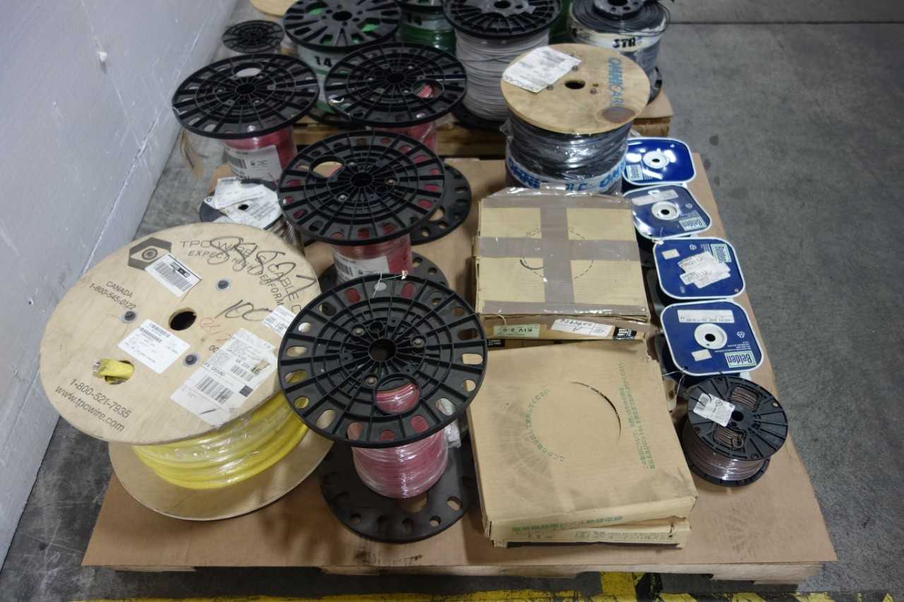 2 PALLETS OF ASSORTED ELECTRICAL WIRE - ELECTRICAL COMPONENTS