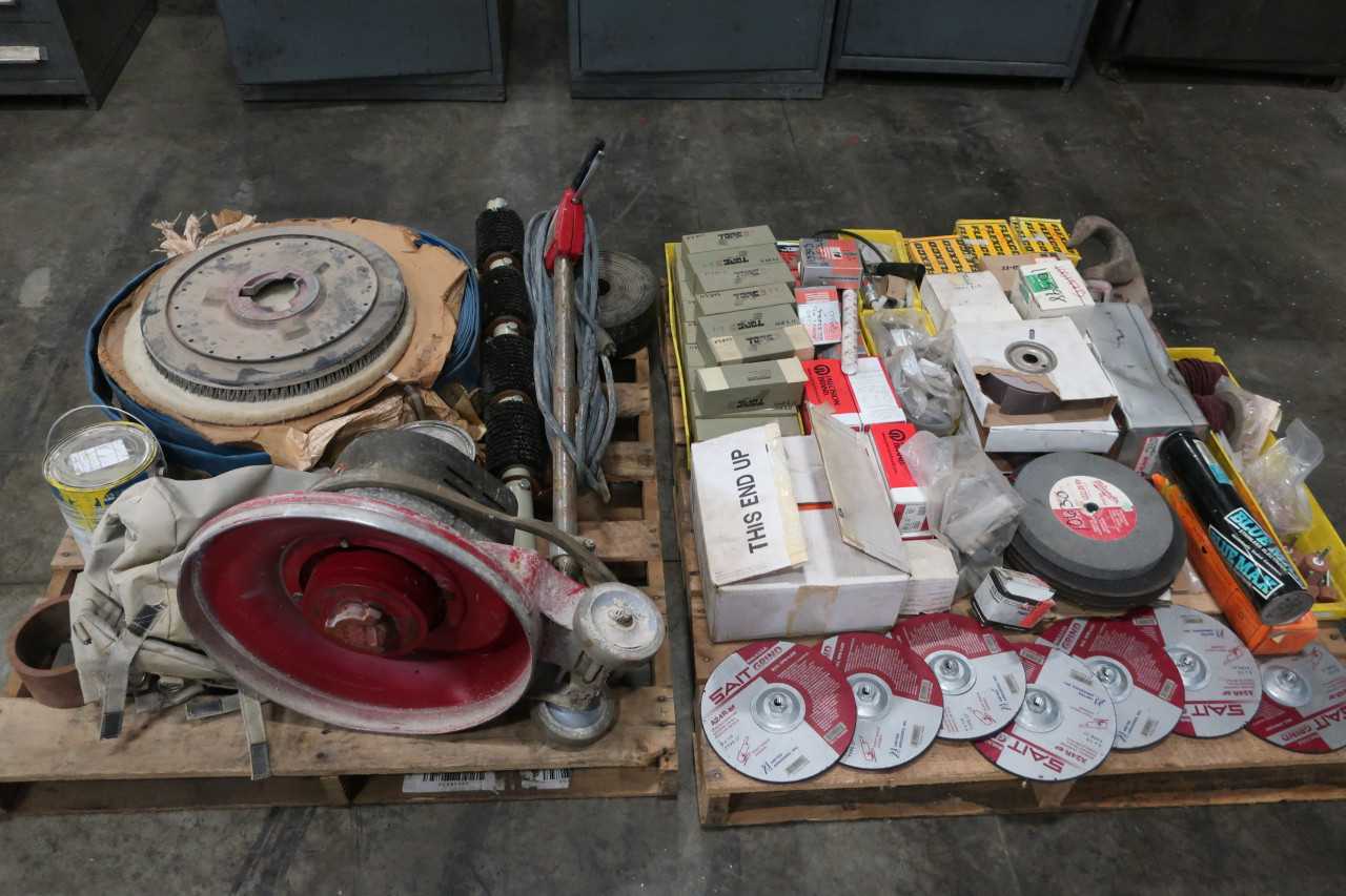 2 PALLETS OF TOOLS & CLEANING EQUIPMENT DAYTON SAIT PRESICION BRAND MILWAUKEE - ELECTRIC POWER TOOLS