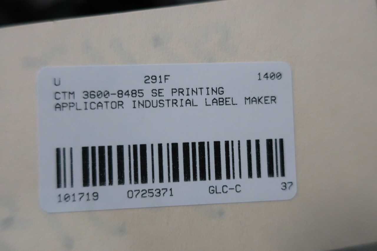 CTM 3600 8485 SE PRINTING APPLICATOR INDUSTRIAL LABEL MAKER - PACKAGING