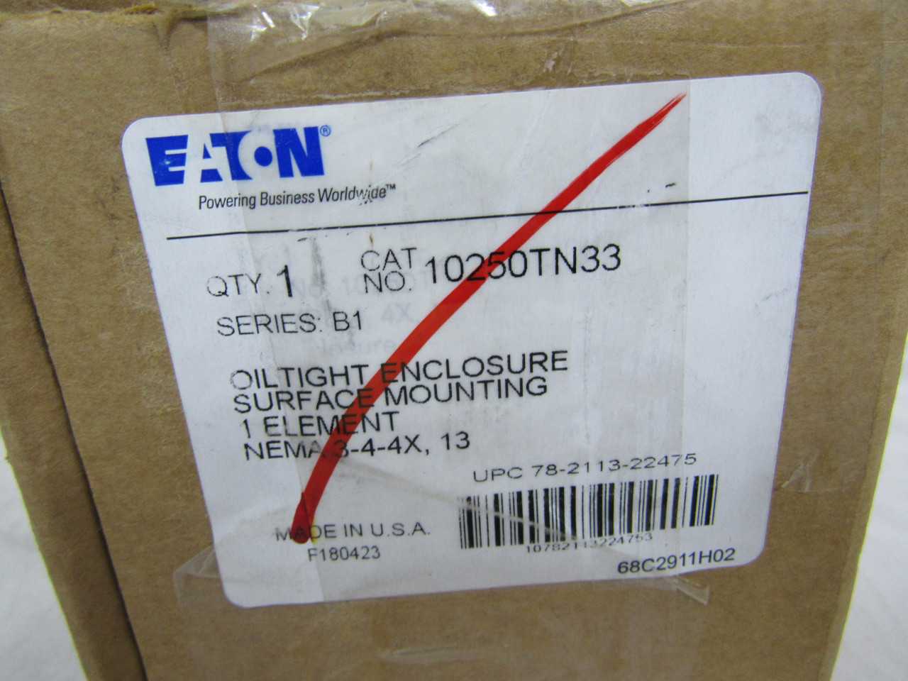 Quantity of 3 New Surplus Eaton 10250TN33 Enclosure Oiltight NEMA 4, 4X, 12 - ELECTRICAL COMPONENTS