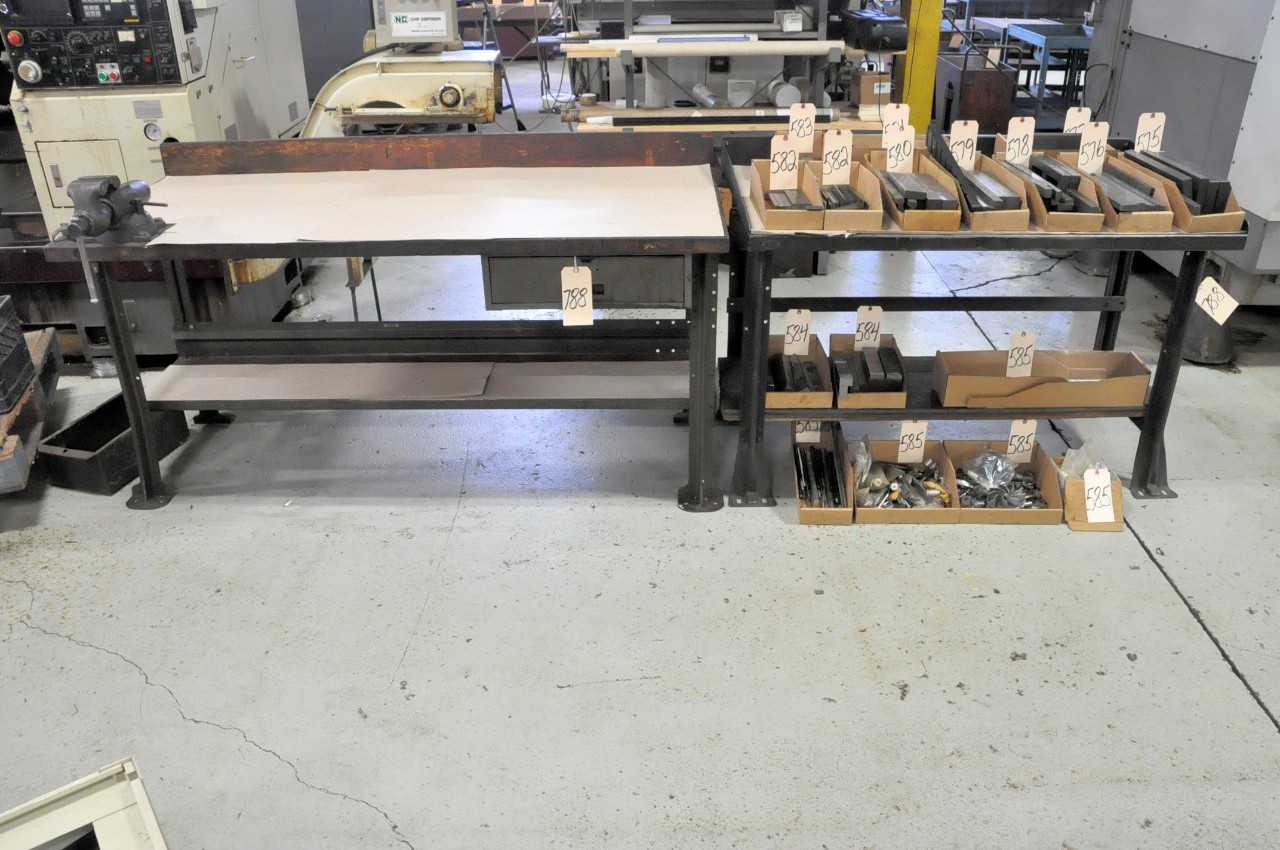2 Hardwood Top Work Benches Contents Not Included Not to Be Removed Until Empty - PLANT & FACILITY