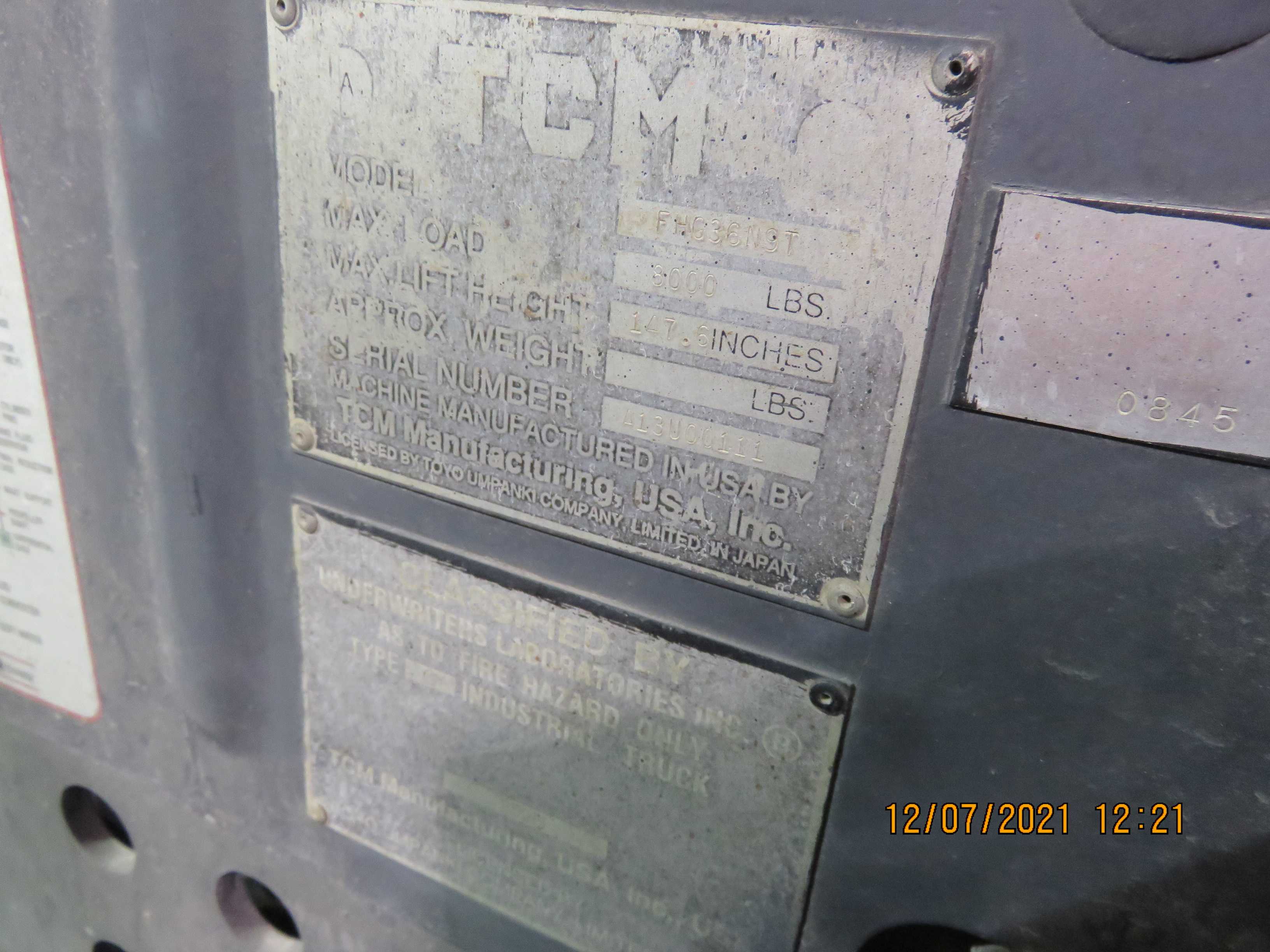 2001 TCM Forklift - FORKLIFTS