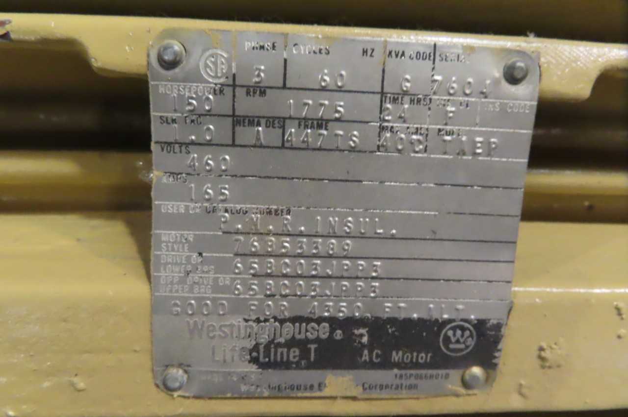 WESTINGHOUSE 447TS 150HP 460V-AC AC ELECTRIC MOTOR - ELECTRIC MOTORS