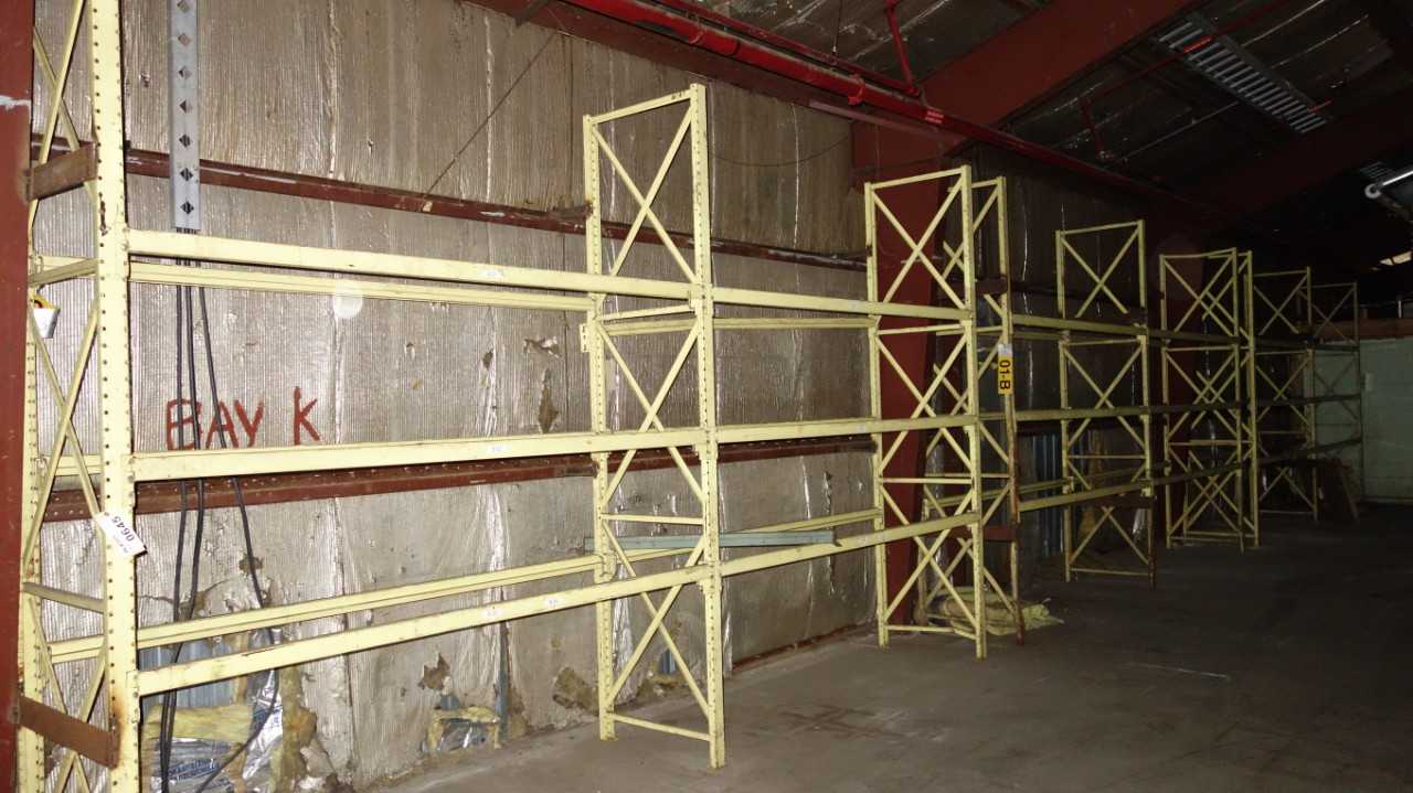 54ft STEEL RACKING - 9ft Sections, 12' HIGH x 3' DEEP - PALLET RACKING