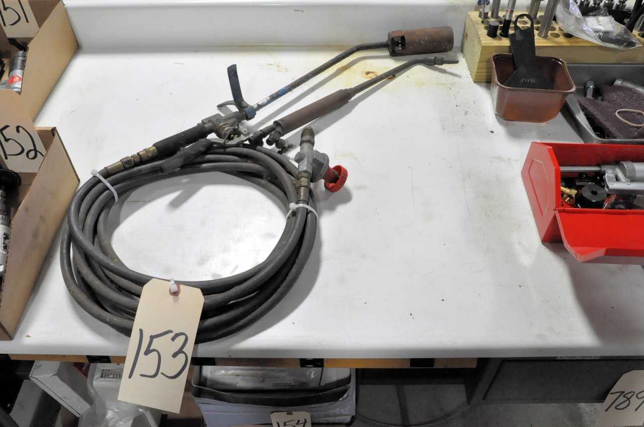 Lot Propane Torch with Hose and Regulator with Oxygen Acetylene Torch - WELDING EQUIPMENT