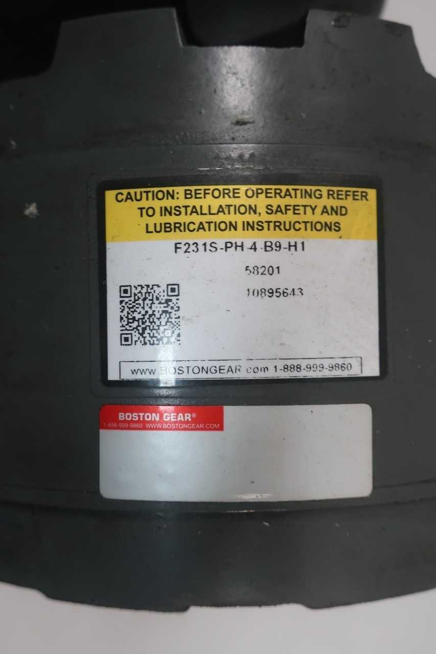 BOSTON GEAR F231S-PH-4-B9-H1 37MM 29MM INLINE GEAR REDUCER - GEAR REDUCERS