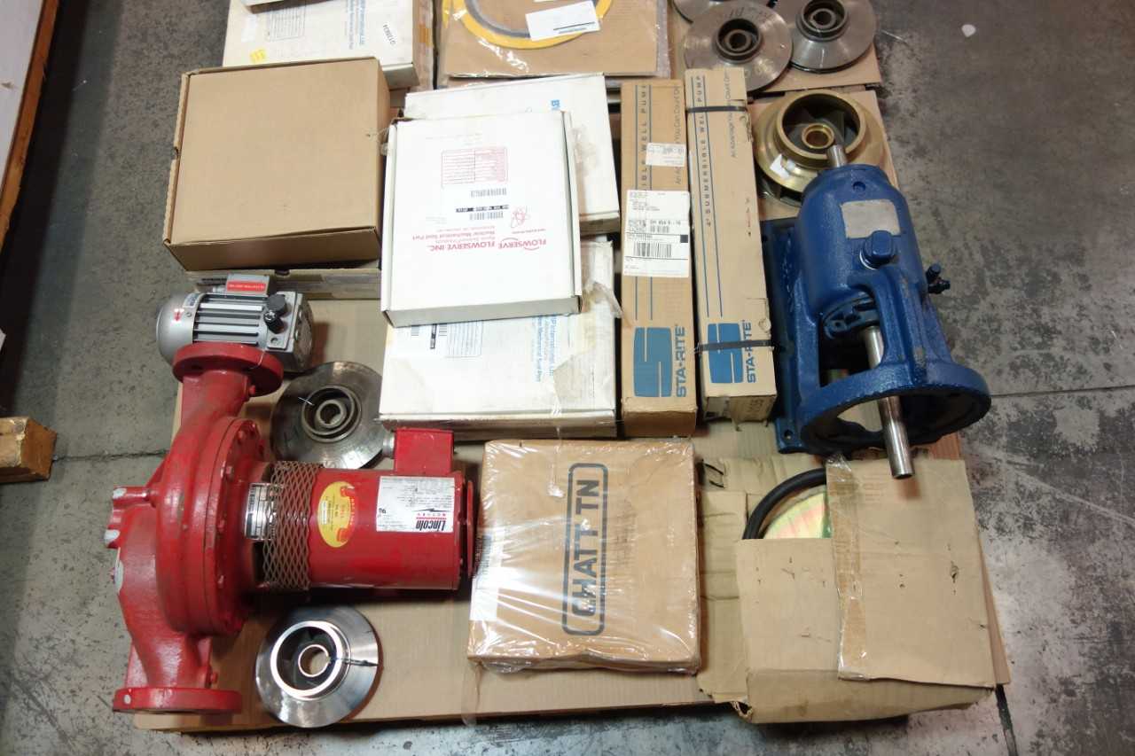 3 PALLETS OF ASSORTED PUMPS, PUMP PARTS, ACCESSORIES - PUMPS