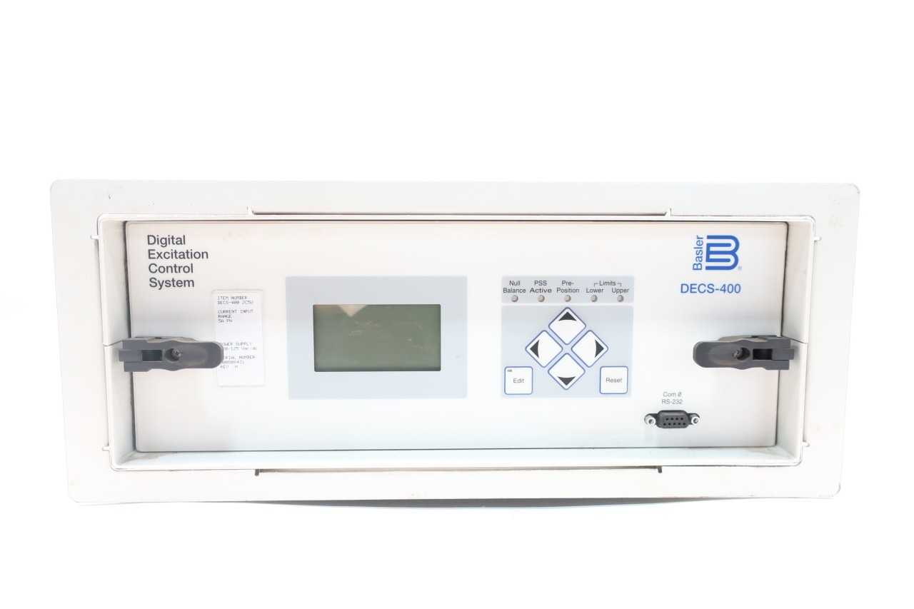 BASLER ELECTRIC DECS-400 2C5U DIGITAL EXCITATION CONTROL SYSTEM TEST EQUIPMENT - AUTOMATION & CONTROLS BASLER ELECTRIC DECS-400 2C5U DIGITAL EXCITATION CONTROL SYSTEM TEST EQUIPMENT - AUTOMATION & CONTROLS