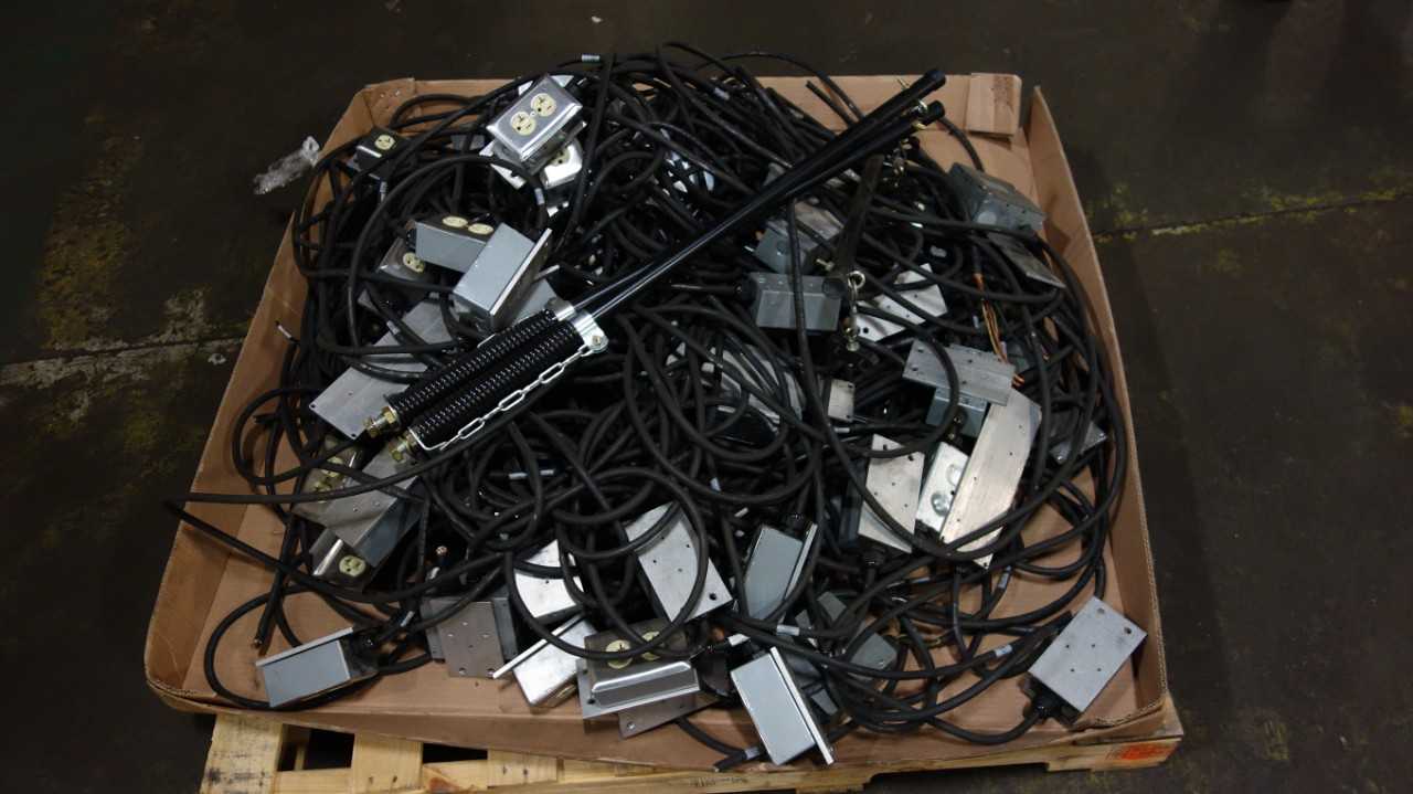1 PALLET OF WIRE AND RECEPTACLE BOXES - ELECTRICAL COMPONENTS