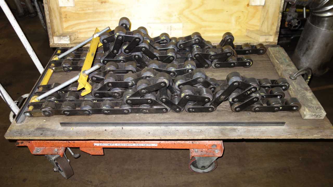 HYDRAULIC LIFT TABLE CART 1000LB W/ FEEDER CHAINS - ROLLING CARTS