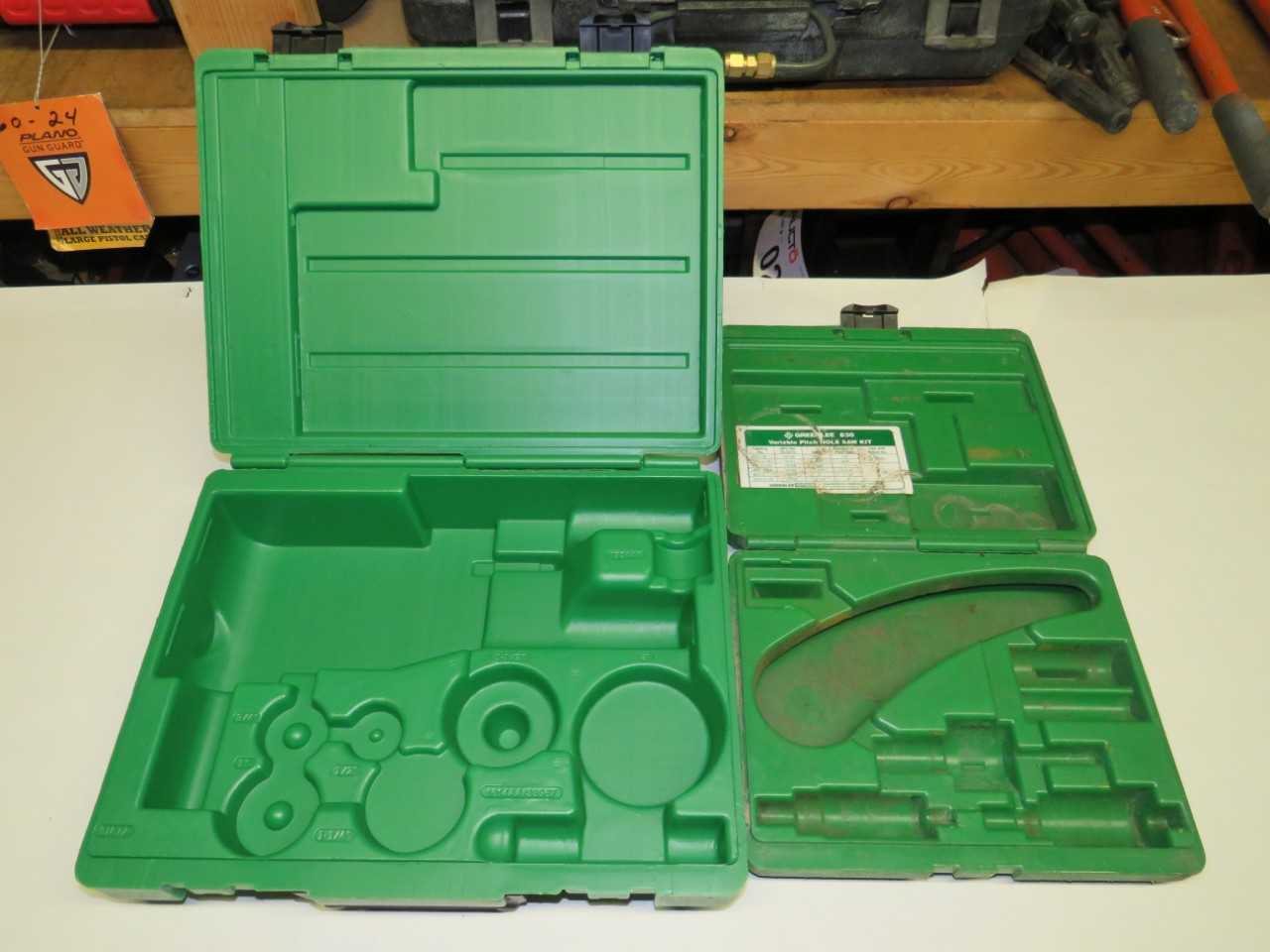 LOT OF 2 ASSORTED GREENLEE EMPTY CASES FOR KNOCKOUT AND HOLE SETS - TOOL STORAGE