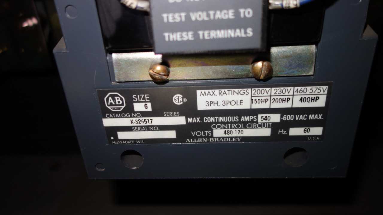 LOT OF 3 ALLEN BRADLEY SIZE 6 COMBINATION STARTERS - MOTOR STARTERS