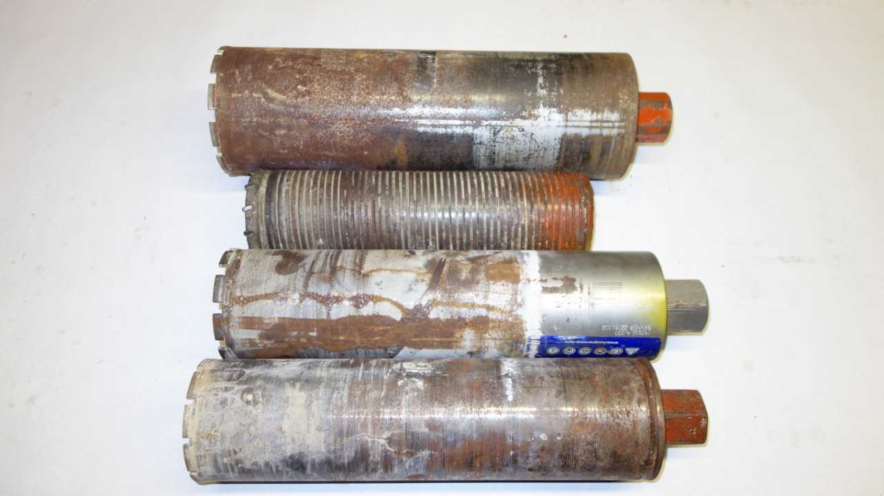 LOT OF 4 ASSORTED HUSQVARNA DIAMOND CORE BIT - ELECTRIC POWER TOOLS