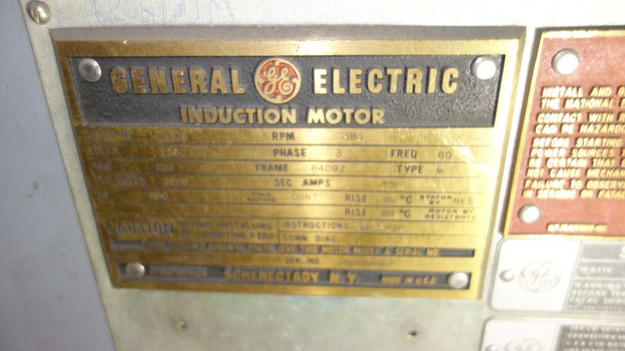 GE 1000HP 2300V 8409Z 885RPM AC MOTOR - ELECTRIC MOTORS