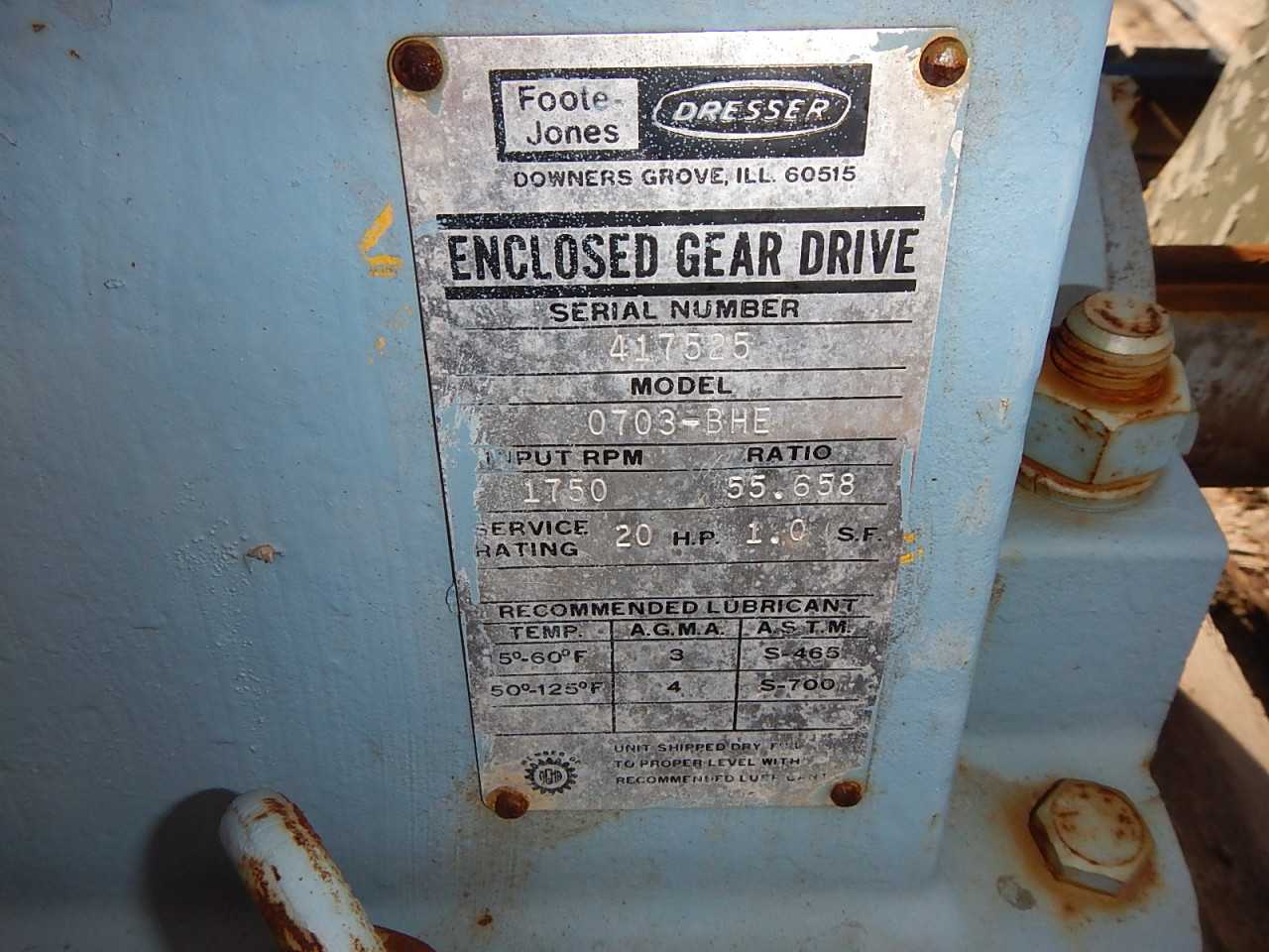 20 HP Foote Jones Reducer Model 0703BHE Unused - GEAR REDUCERS