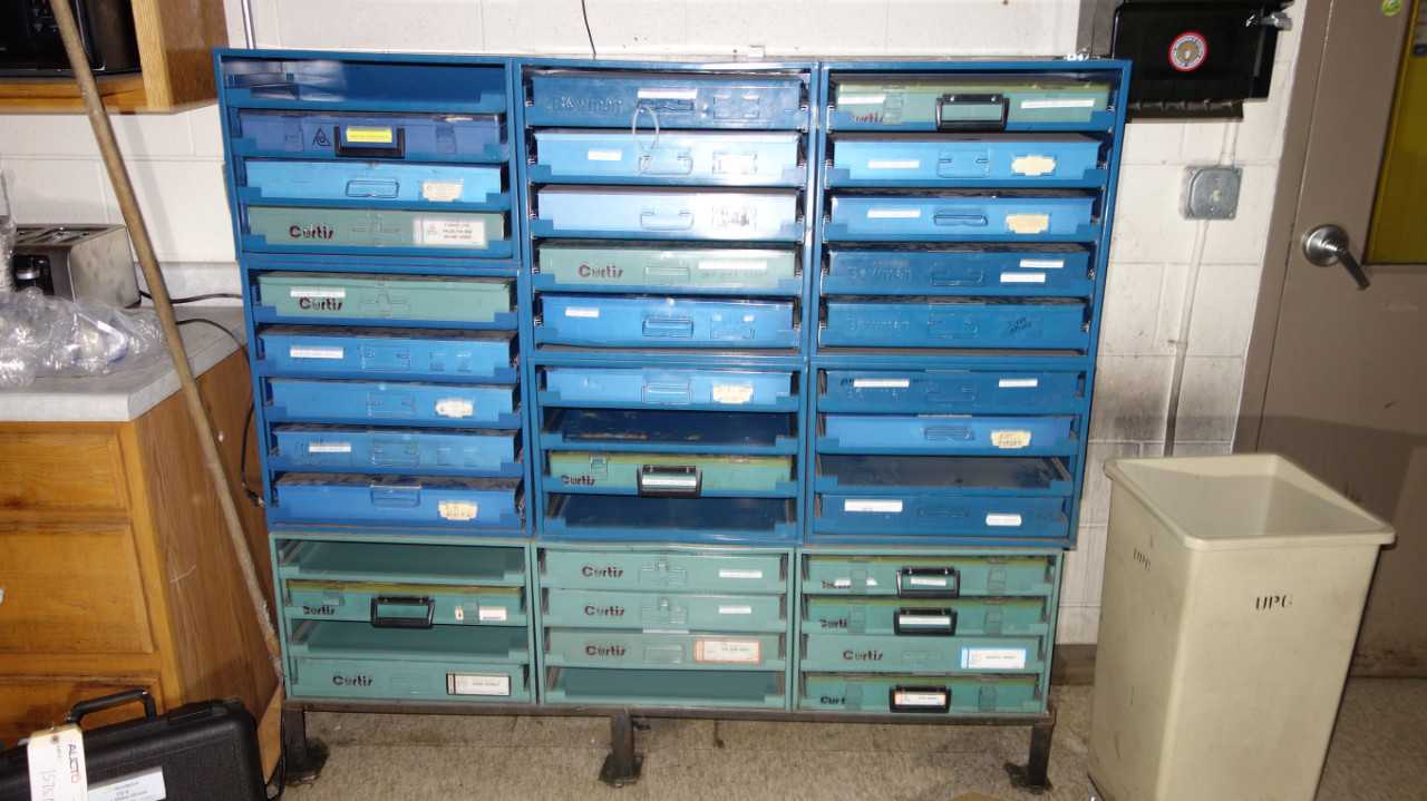LOT OF 3 SECTIONS OF CURTIS TOOLBOXES WITH CONTENTS - TOOL STORAGE