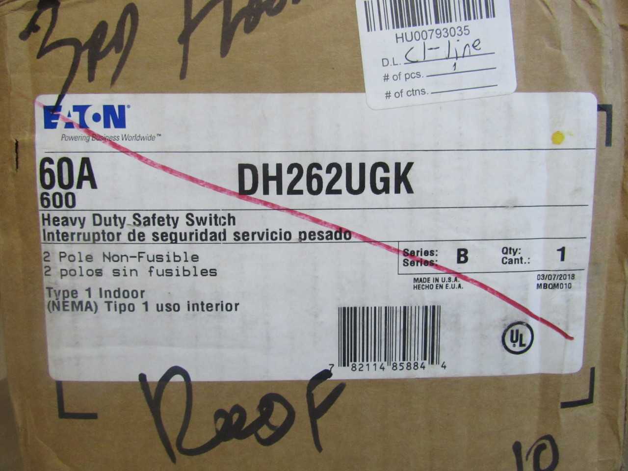 Quantity of 4x DH262UGK Switches - ELECTRICAL COMPONENTS Quantity of 4x DH262UGK Switches - ELECTRICAL COMPONENTS