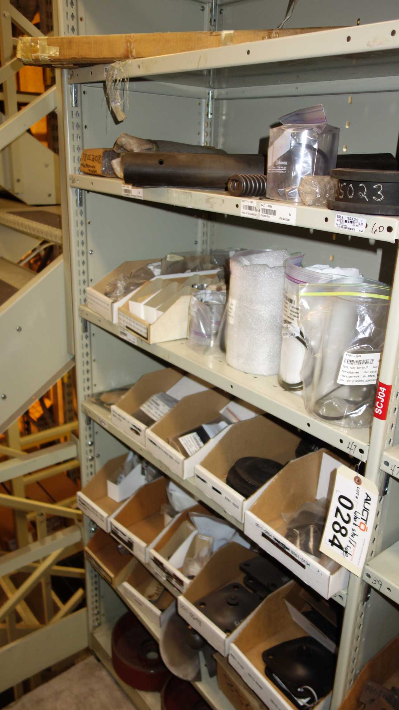 CONTENTS OF 2 SHELF COLUMNS, HARDWARE - SHELVING