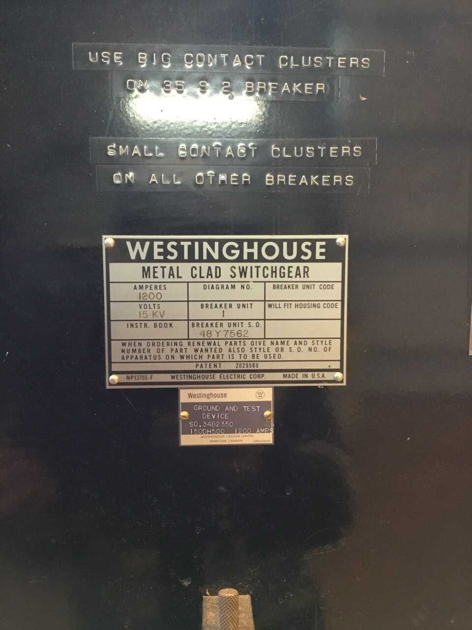 Lot of 2 Westinghouse Ground Trucks - CIRCUIT BREAKERS