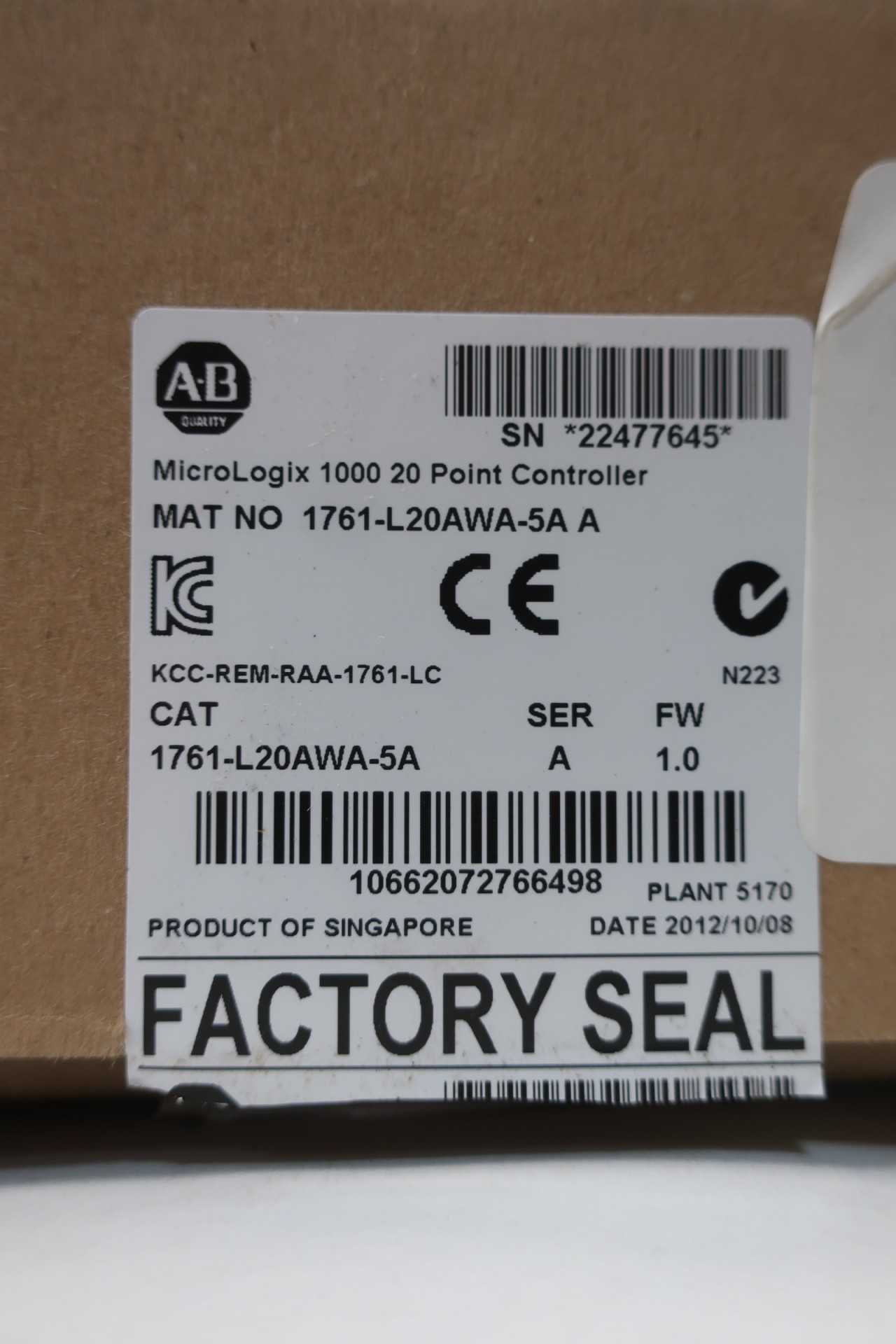 ALLEN BRADLEY 1761-L20AWA-5A CONTROLLER - AUTOMATION & CONTROLS